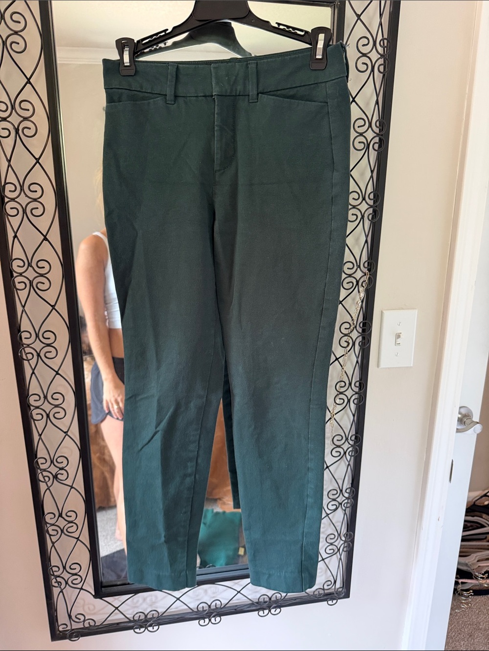 Dark Green Womens Dress Pants